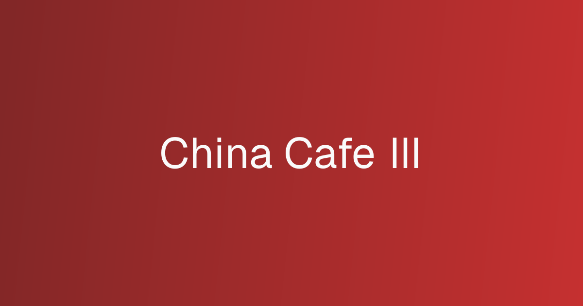 China Cafe III cover